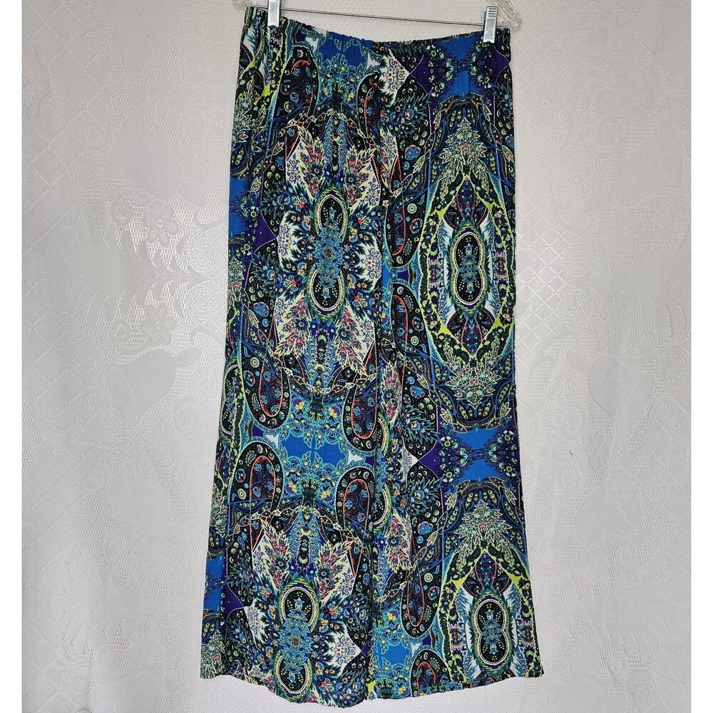 Chenault PXLarge Paisley Wide Leg Pull On Pants Festival Hippie Retro Y2K USA